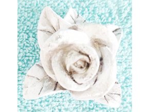 Silikonová forma - Květ růže s lístečky