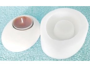 Silikonová forma - Oválek bílý na čajovou svíčku