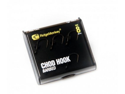 17163 ridgemonkey hacek rm tec chod hook barbed velikost 8 10ks