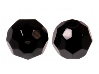 19191 sklenene koralky zeck faceted glass beads black 8mm 10 ks