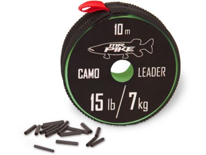 22017 mr pike camo coated leader material 10m 9kg kamuflaz
