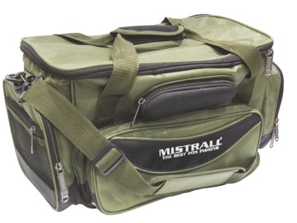 23268 mistrall rybarska taska s pevnym dnem a kapsami 48x25x24 cm zelena