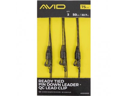avid carp montaz ready tied pin down leader qc lead clip