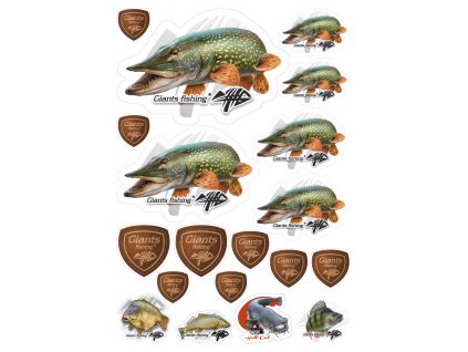 648 mix nalepek giants fishing stika 19ks