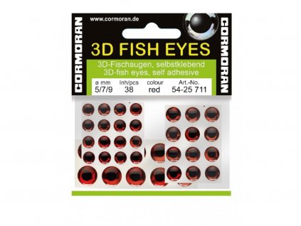 651 samolepici rybi oci cormoran 3d mix cervena 5 7 9mm
