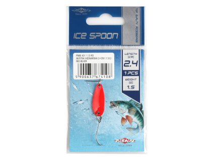 Mikado třpitka - MINI SPOON 2.4cm- ČERVENÁ - STŘÍBRNÁ