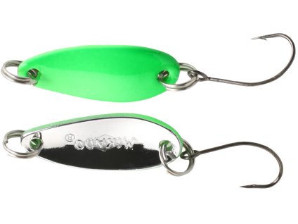 Mikado třpitka - MINI SPOON 2.4cm - ZELENÁ FLUO - STŘÍBRNÁ