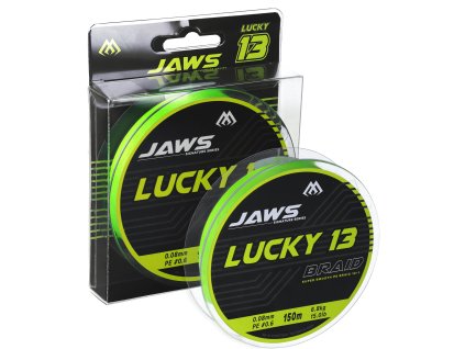 Mikado pletená šňůra - JAWS LUCKY 13 - 150m - Fluo zelená