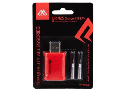 Mikado set USB nabíječka + baterie - RECHARGAEBLE WITH CHARGER - LIR425