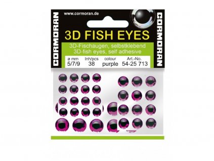 861 samolepici rybi oci cormoran 3d fialova 5 7 9 mm