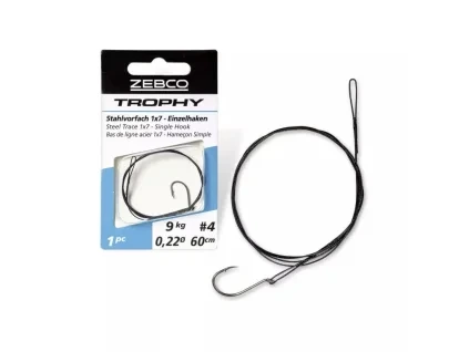 72643 zebco trophy stahlvorfach 1x7 einzelhaken