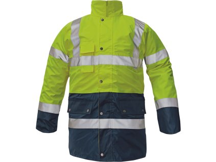 Bunda BI ROAD HV, 4v1, zimná parka (Veľkosť L, Farba Žltá HV / tmavomodrá)