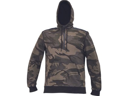 Mikina CRAMBE, s kapucňou, kamufláž (Veľkosť L, Farba Maskáč zelený)