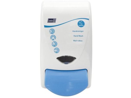 Dávkovač penového mydla DEB Proline, 1l, biely/modrý ovladač