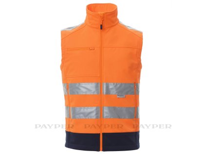 Vesta TRAFFIC HV, softshell (Veľkosť XL, Farba Oranžová HV / tmavomodrá)