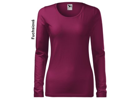 Tričko SLIM, dlhý rukáv, dámske (Veľkosť L, Farba Purpurová)