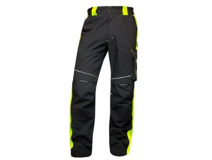 Nohavice NEON HV, do pása (Veľkosť 44, Farba Čierna / žltá HV)