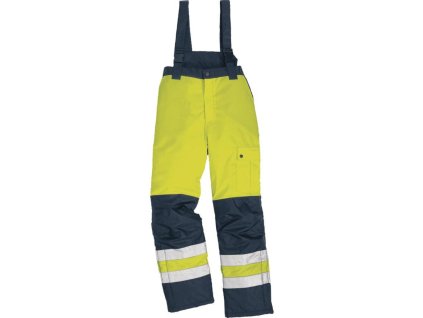 Nohavice FARGO HV, na traky, zimné (Veľkosť L, Farba Žltá HV / tmavomodrá)