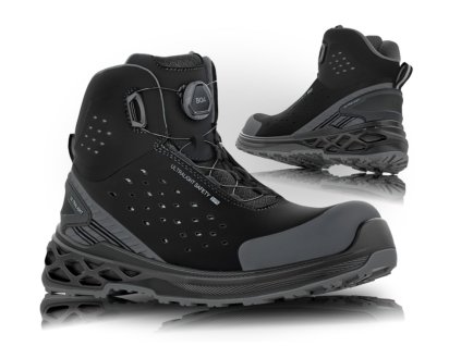 Obuv BERLIN, S1PS BOA FO SR ESD, členok (Veľkosť 44, Farba Čierna)