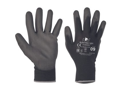 Rukavice FF BUNTING Light, máčané, čierne (Veľkosť 10)