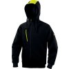 Mikina BORGO, s kapucňou (Veľkosť XL, Farba Čierna / žltá HV)
