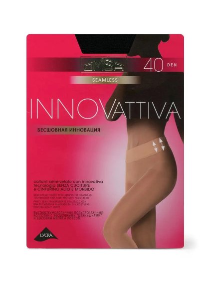 Bezšvové pančuchy Omsa Innovattiva 40 DEN (Farba Čierna, Veľkosť 5/XL)