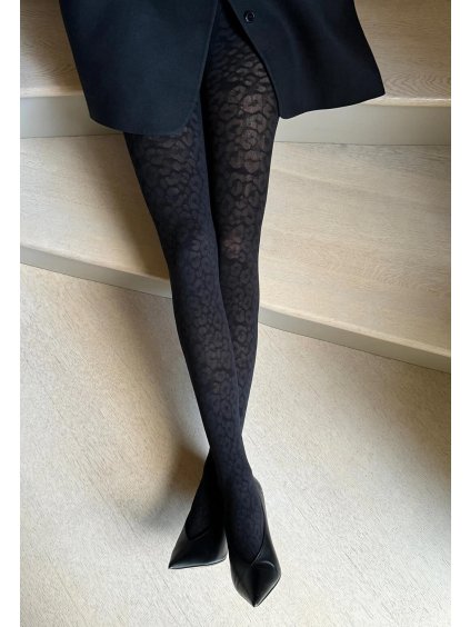 Vzorované pančuchy Veneziana Nella 60 DEN (Farba Čierna, Veľkosť 2/S)