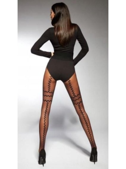 Dámske vzorované pančuchy CARLA 20DEN Adrian (Farba Čierna, Veľkosť 1/2)