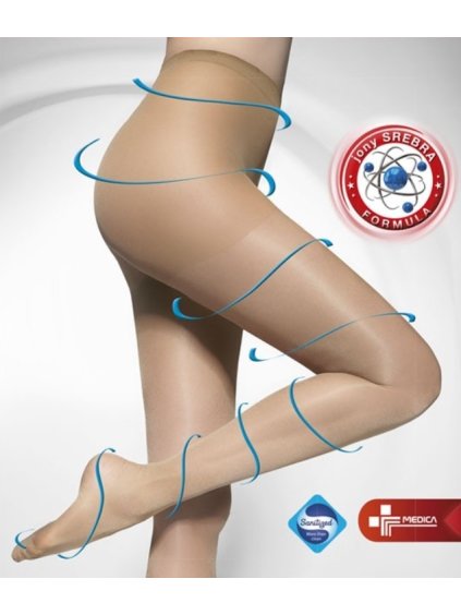 Dámske antibakteriálne pančuchy YVETTE 20DEN Adrian (Farba Telová, Veľkosť XL)