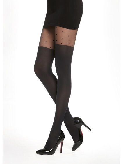 Women's patterned tights KYLIE 40DEN Adrian (Farba Čierna, Veľkosť 2/S)