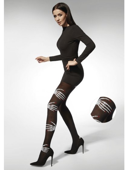 Dámske pančuchy HANDBONES 40DEN Adrian (Farba Čierna, Veľkosť 1/2)