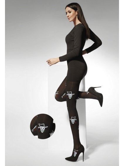 Dámske pančuchy SKULLS 40DEN Adrian (Farba Čierna, Veľkosť 3/4)