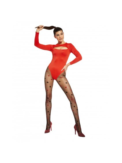 Dámske vzorované pančuchy CARDS 20DEN Adrian (Farba Čierna, Veľkosť 2/S)