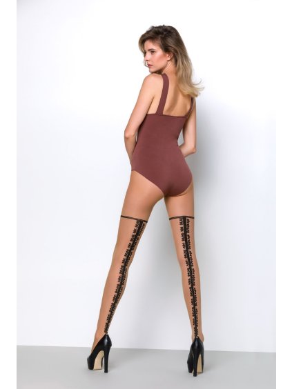 Dámske vzorované pančuchy IDENTITY 20DEN Knittex (Farba Čierna/Čierna, Veľkosť 2/S)