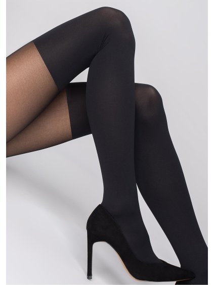 Women's patterned tights ZAZU CLASSIC 60DEN Marilyn (Farba Nero, Veľkosť 45323.0)