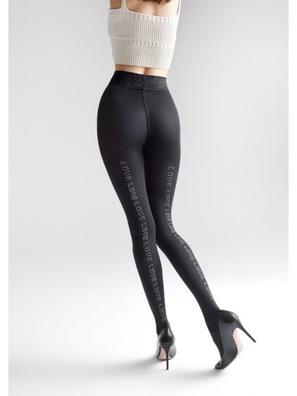 Dámske pančuchy s lesklým nápisom DREAM LINE W20 60 DEN Marilyn (Farba Čierna, Veľkosť 45323.0)