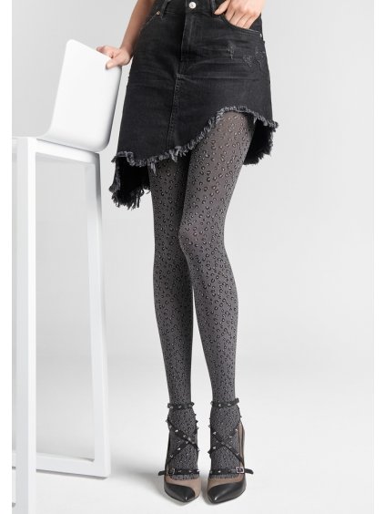 Dámske vzorované pančuchy GRACE L04 60DEN Marilyn (Farba Grey/Black, Veľkosť 45323.0)