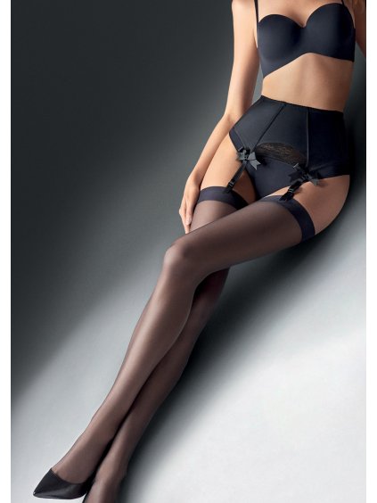 Pančuchy na podväzkový pás COCO AIR 5DEN Marilyn (Farba Čierna, Veľkosť 45323.0)