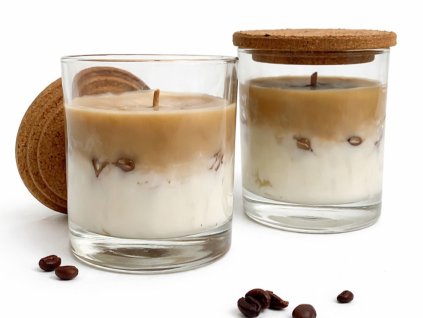 iced coffee sviecka v skle silue vonne sviecky