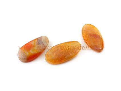 Achát ovál 40x20mm ORANGE