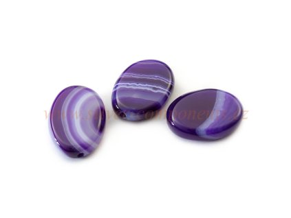 Achát ovál 26x20mm Purple lace