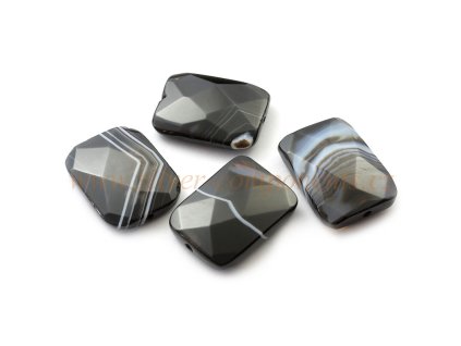 Sardonyx obdélník 32x22mm fasetovaný