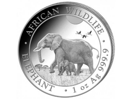 1 oz silver somalia elephant 2022 shillings 100