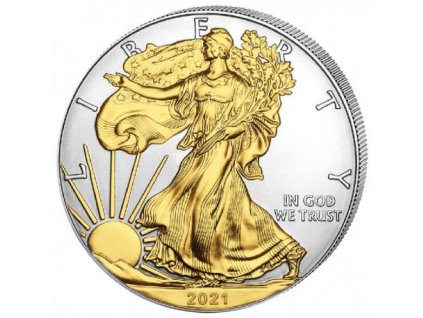 1 oz silver us silver eagle 2021 type 1 gilded