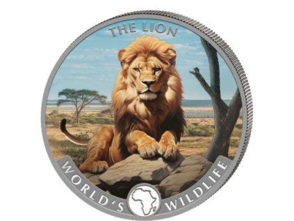 wildlife 1 oz silver the lion 2025 congo 20 fr coloured