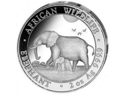 2 oz silver elephant 2022 somalia 200 shillings