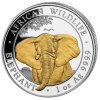 1 oz silver somalia elephant 2021 gilded shillings 100