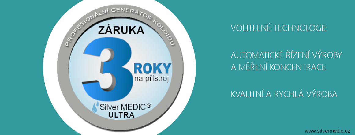 záruka 3 roky na přístroj Silver MEDIC® ULTRA