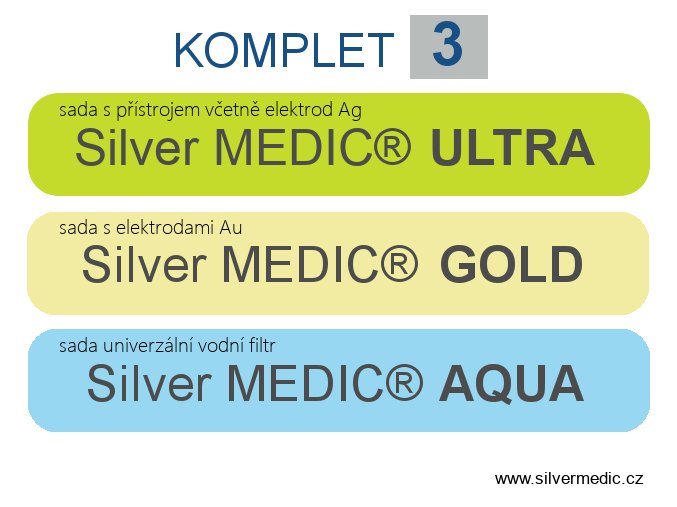 komplet 3 sady sillvermedic ultra gold aqua