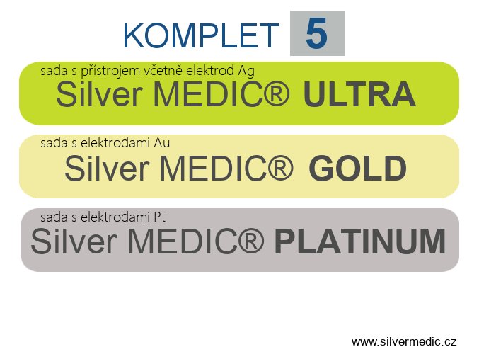 komplet 5 sady silvermedic ultra gold platinum